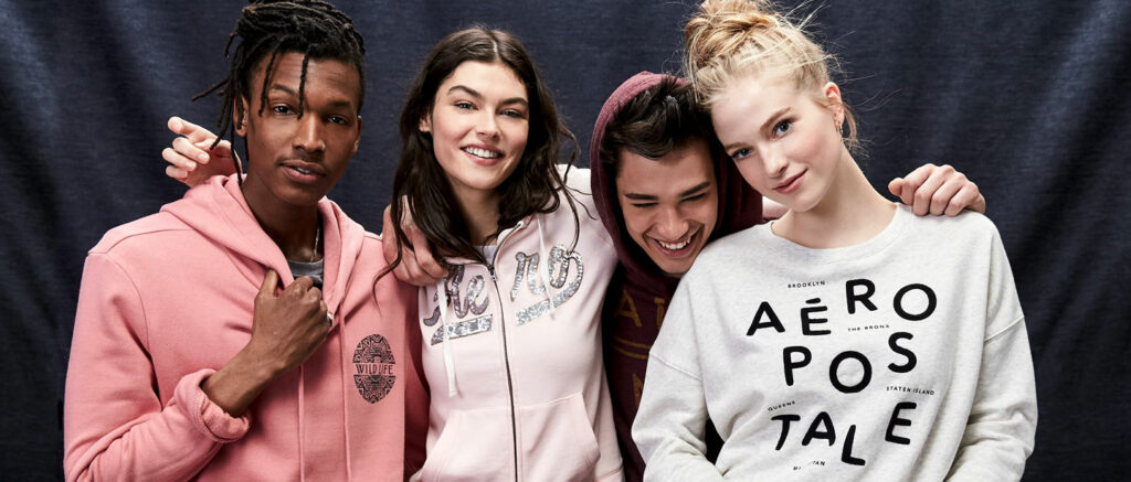 group of peope wearing aeropostale