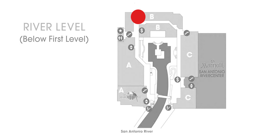 Rivercenter mall map for charleys