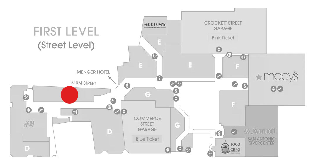 Rivercenter mall map for chipotle