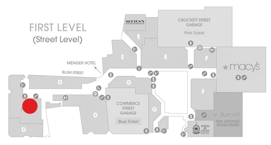 Rivercenter mall map for dave and busters