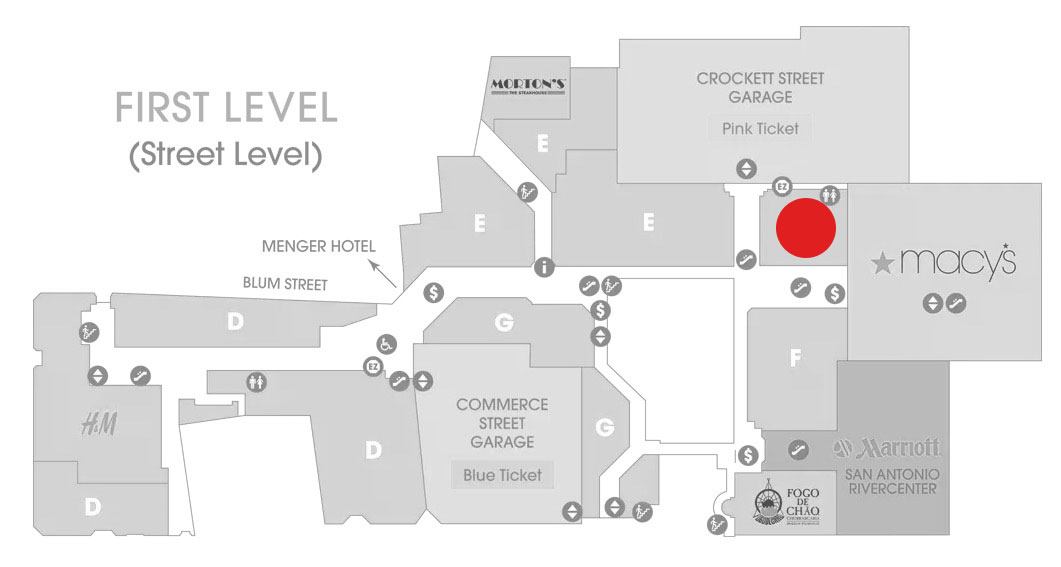 Rivercenter mall map for finish line
