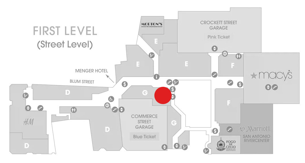 Rivercenter Mall Map for Francesca's