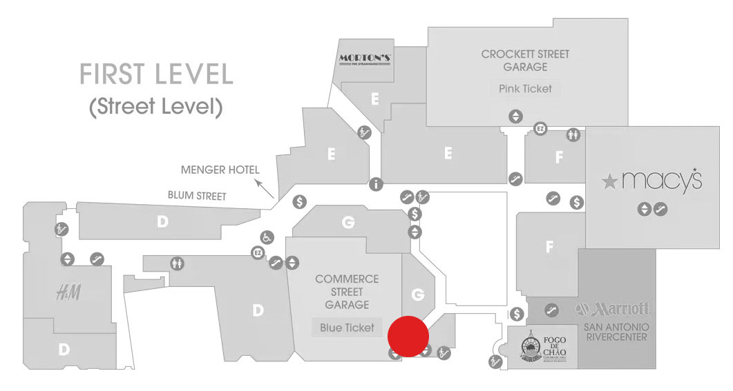 Rivercenter Mall map for lids