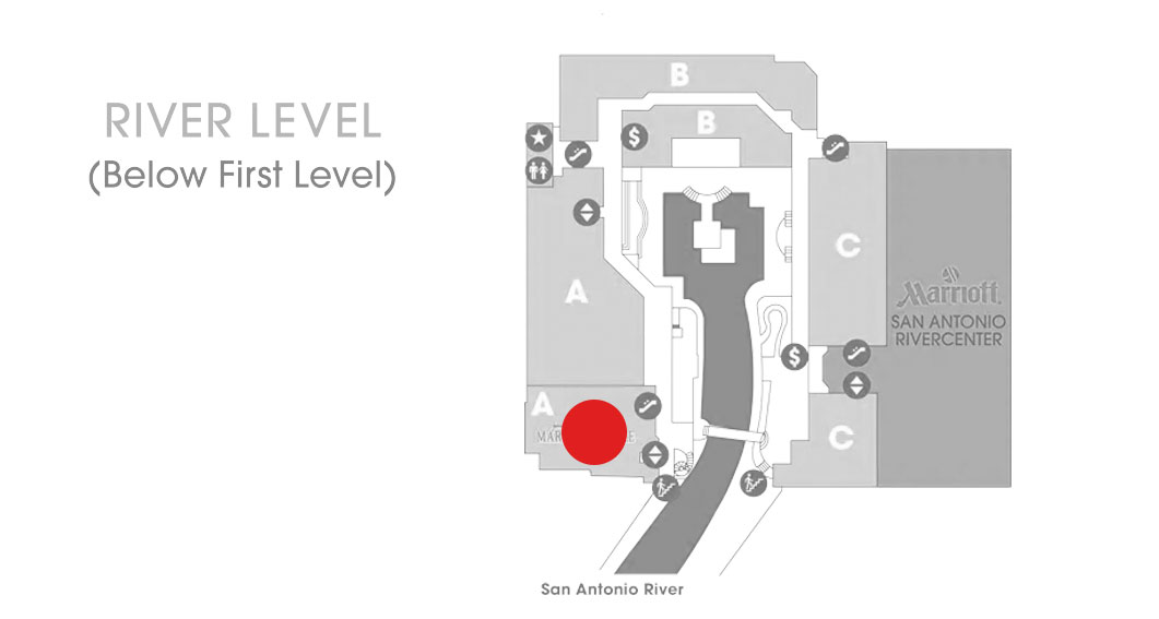 Rivercenter Mall River Level Map
