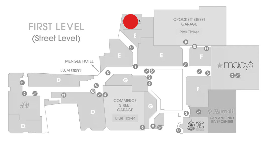Rivercenter Mall map for Morton's steakhouse