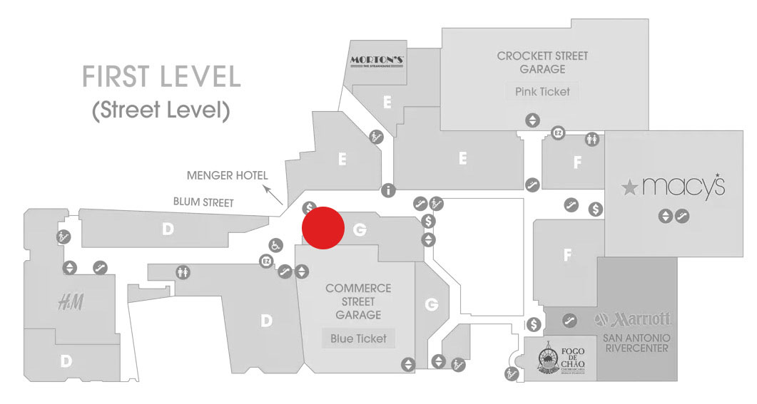Rivercenter mall map for Rivercenter Jewelers