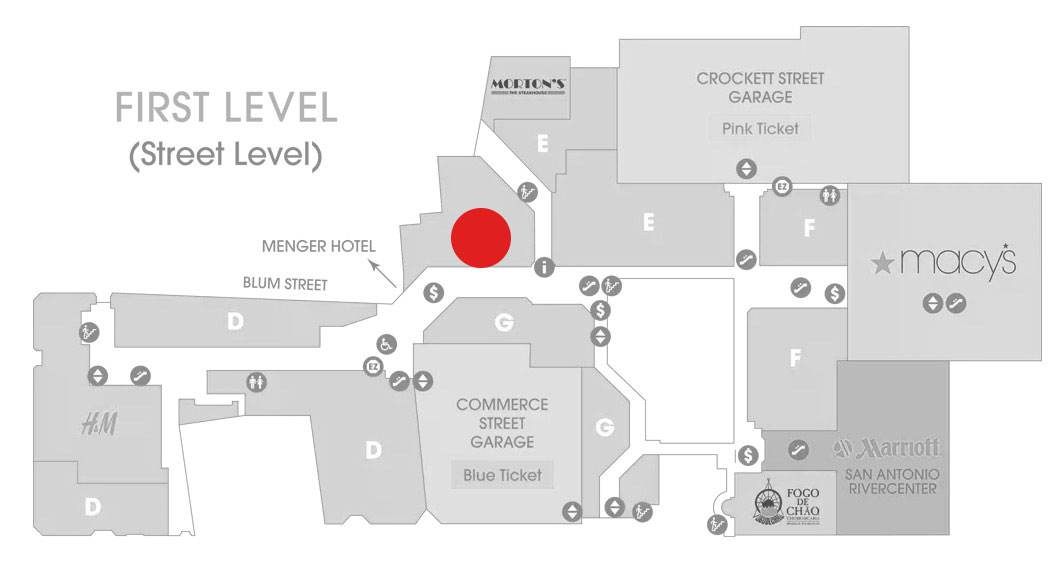 Rivercenter Mall Map for shoe palace