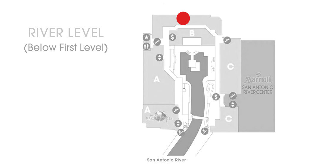 Rivercenter Mall River Level map
