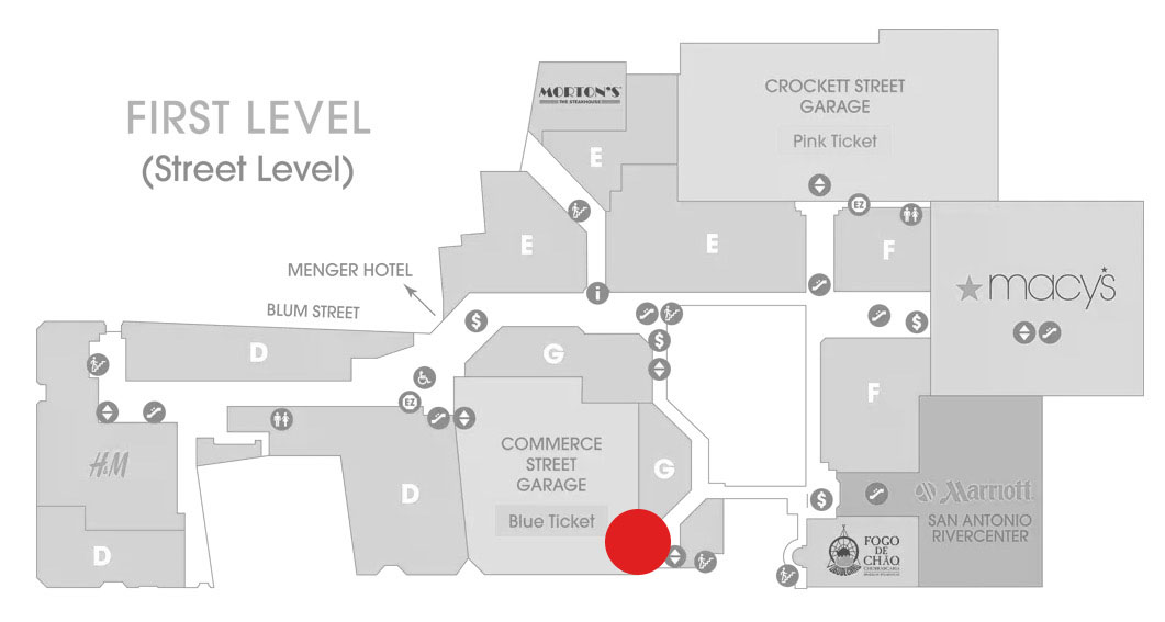 Rivercenter Mall Map for Yard house